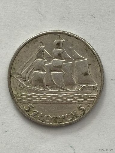 5 злотых Кораблик 1936