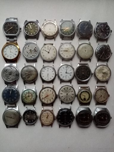 ЧАСЫ РАЗНЫЕ СССР (30-ШТУК)-(32333)