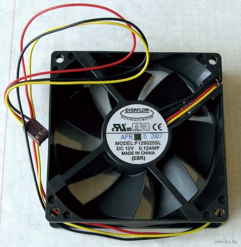 Вентилятор системный Модель F129025SL DC 12V 0,12 Amp