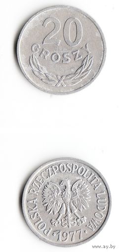 20 грошей Польша 1977 года