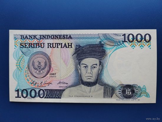 Индонезия 1000 рупий 1987г unc, пресс