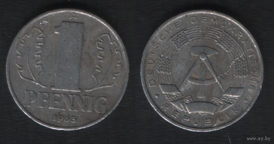 Германия ГДР _km8.1 1 пфенниг 1963 год (_брак(p0(1(1 разрыв