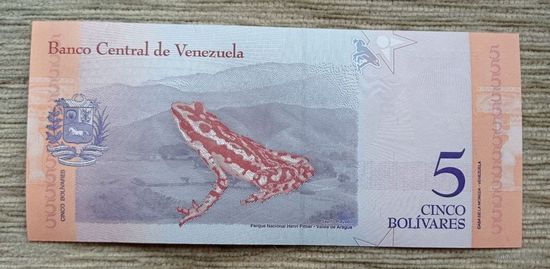 Werty71 Венесуэла 5 боливаров 2018 UNC банкнота лягушка