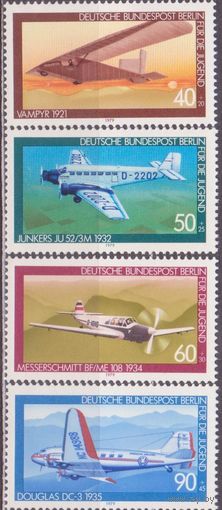 Германия ЗАПАДНЫЙ БЕРЛИН** - АВИАЦИЯ - ИСТОРИЯ АВИАЦИИ - 1979 ГОД -  592-595\\3
