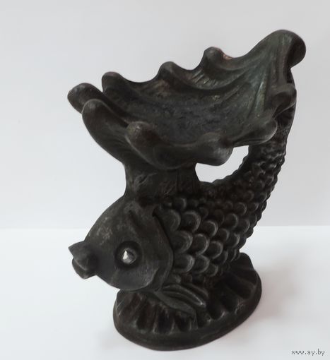 Статуэтка - пепельница "Рыба" 70-80-е годы СССР. Металл-силумин.