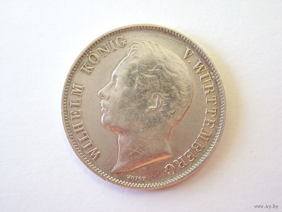 Вюртемберг. 1 гульден. 1843 г. Оригинал.