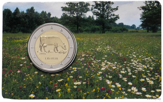 2 Евро Латвия 2016 Корова блистер BU