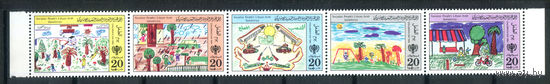 Ливийско-Арабская Джамахирия - 1984г. - День детей - полная серия, MNH [Mi 1305-1309] - 5 марок - сцепка