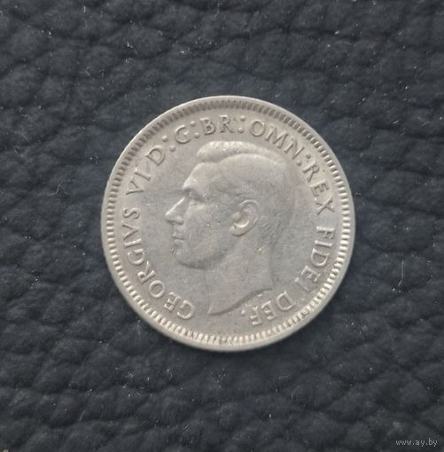 6 пенсов Австралии 1951 года.Серебро