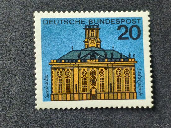 Германия 1964. Столицы земель Федеративной Республики Германия. Церковь Людвига, Саарбрюккен