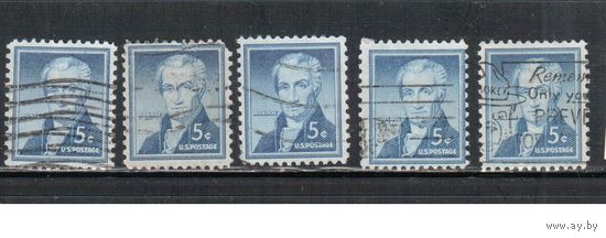 США-1954, (Мих.659), гаш.  , Стандарт, Известные американцы, Монро, Живопись, ,цена за 1 м на выбор