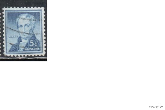 США-1954, (Мих.659), гаш.  , Стандарт, Известные американцы, Монро, Живопись,
