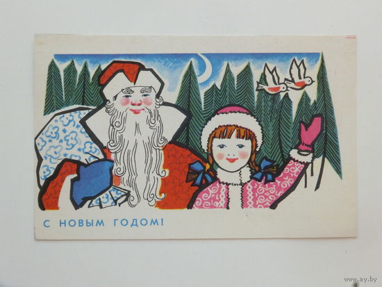 Бодрова с новым годом 1968  9х14 см