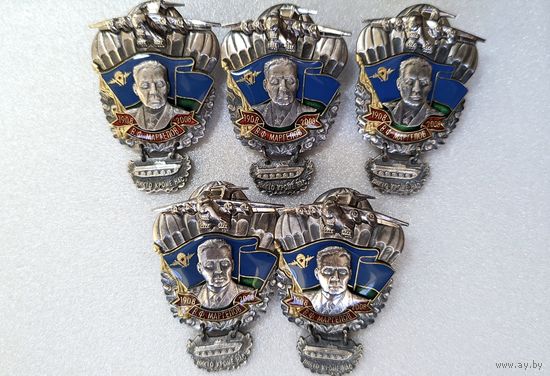Юбилейный знак 100 лет со дня рождения В.Ф. Маргелова 5шт+удостоверения