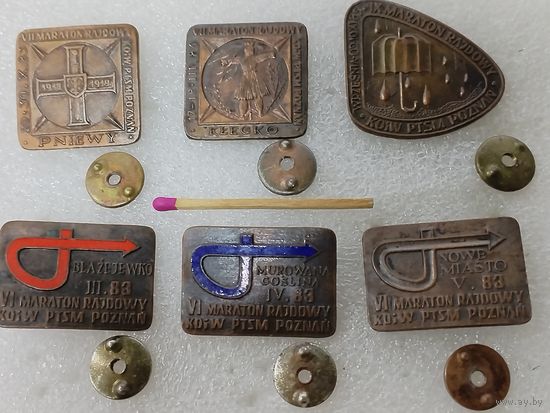 Знаки ПНР. Ралли-марафоны. 7-83, 7-84, 9-85, 6-83. тяжёлые, винтовые. цена за 1 шт.