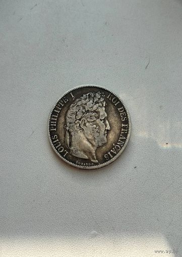 5 франков 1845 Франция Филипп Аукцион с 1 рубля