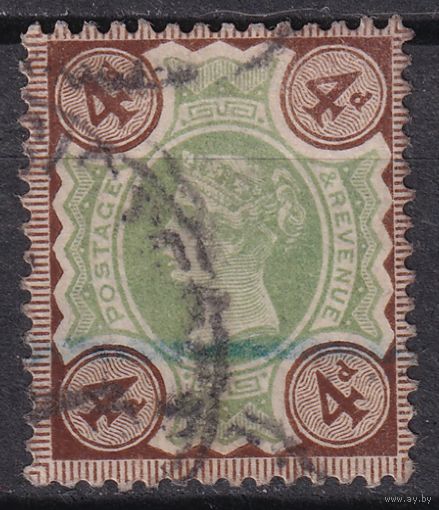 47.Br. Великобритания. Виктория. Стандарт. 4P. 1887 г. Mi.#91.