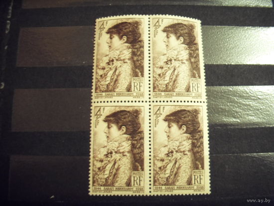 1945 Франция квартблок  выпускалась одиночкой MNH**(3-7)