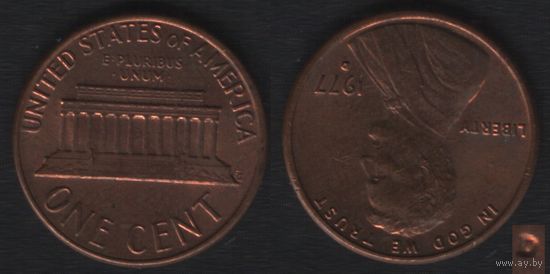 США km201 1 цент 1977 год (D) (_8 ТОРГ ЛЮБОЙ