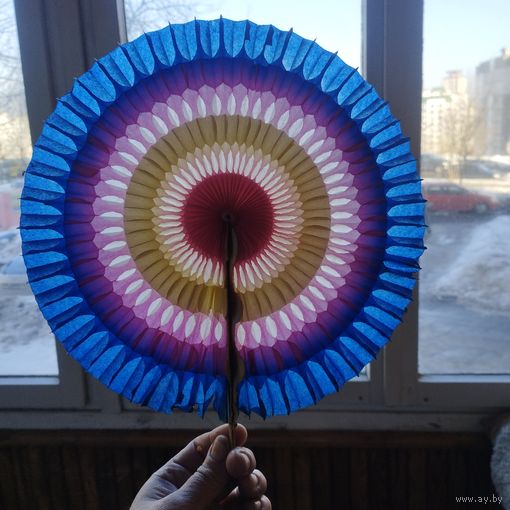 Веер бумажная елочная карнавальная игрушка