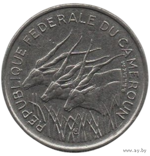 Федеративная Республика Камерун (ассоциативное государство). 100 франков 1971. Фауна. Антилопы.