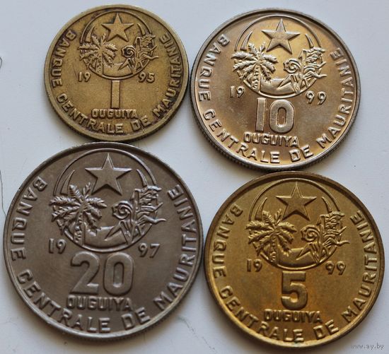 Мавритания Набор 4 монеты (20, 10, 5, 1) 1995-1999 год