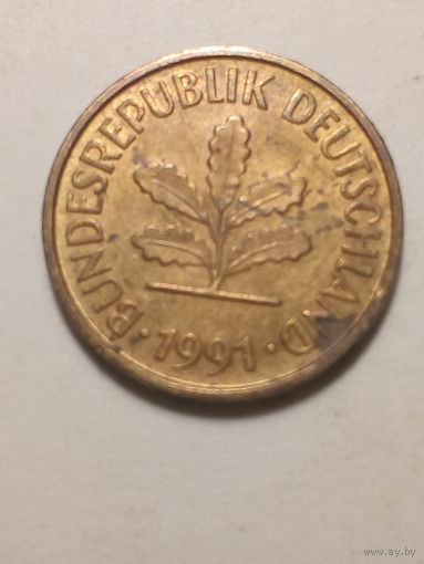 5 пфенниги ФРГ 1991F