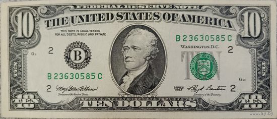 10 долларов США. 1993г