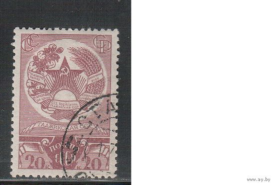СССР-1938, (Заг.512) гаш.  , Выборы, Гербы республик, Таджикская ССР