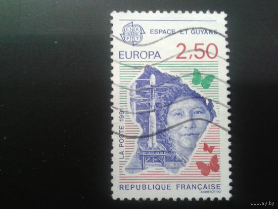 Франция 1991 Европа космос