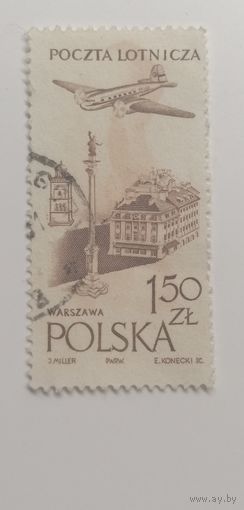 Польша 1957.  Самолет над городами и пейзажами