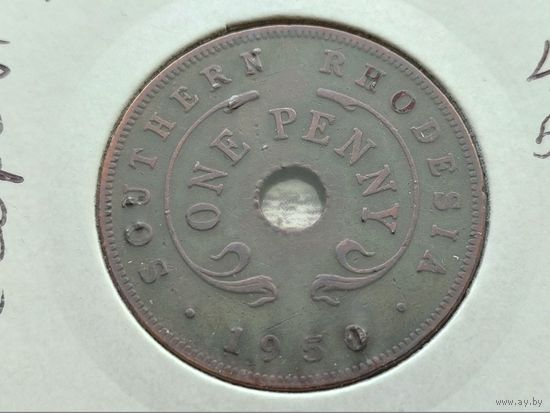 Южная Родезия. 1 пенни 1950, в холдере. Торг.
