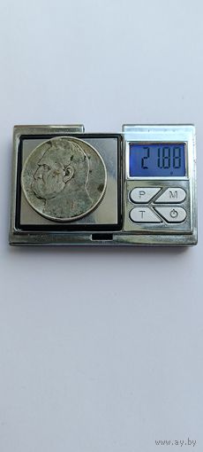 10 злотых 1936 года. Юзеф Пилсудский. Серебро 750. Монета не чищена. 2501
