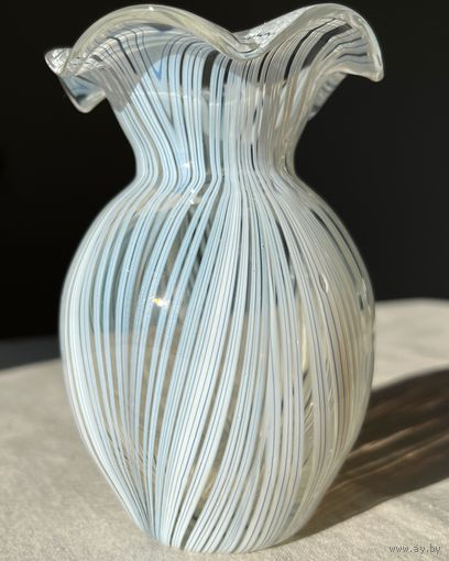 Ваза Федорков цветное стекло винтаж 13см