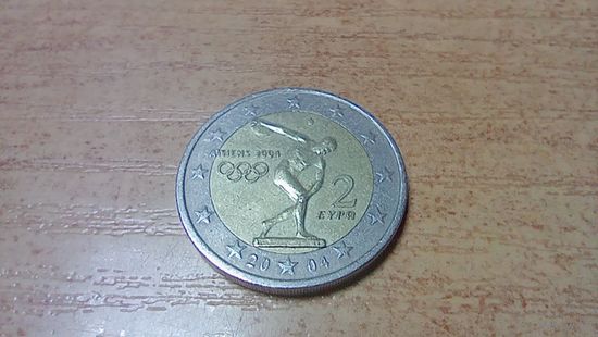 2 евро 2004 года  Греция Летние Олимпийские игры 2004 в Афинах 2
