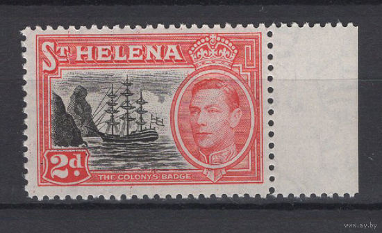 Остров Святой Елены / ST. HELENA 1949** 2d, Корабль, Георг VI