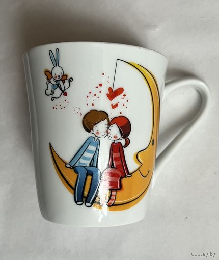 Фарфоровая кружка 300 мл "ВАЛЕНТИНКА" ДФЗ