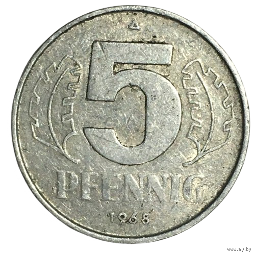 Германия - ГДР 5 пфеннигов, 1968