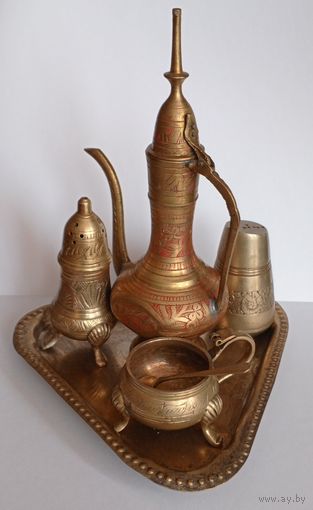 Винтажный восточный латунный набор. С рубля!