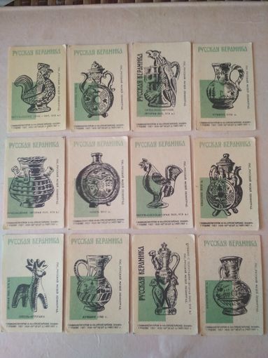 Спичечные этикетки ф.Пролетарское знамя. Русская керамика. 1967 год