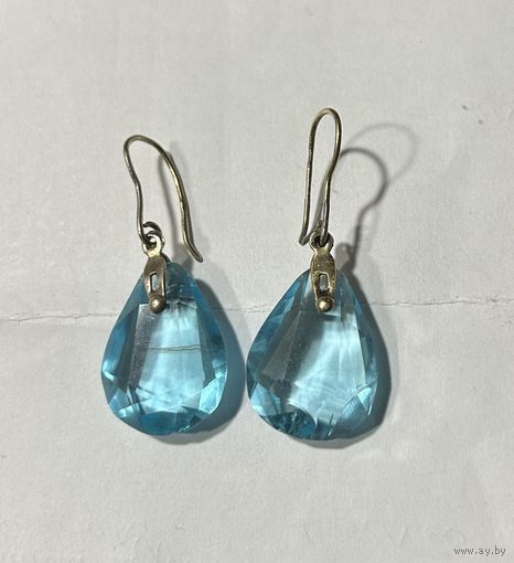 Серьги серебро 875 звезда леденцы времен СССР крупные редкие серебряные сережки