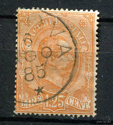 Королевство Италия - 1884/1886 - Посылочная марка - Король Умберто I 1,25L - [Mi.5Pk] - 1 марка. Гашеная.  (Лот 79AD)