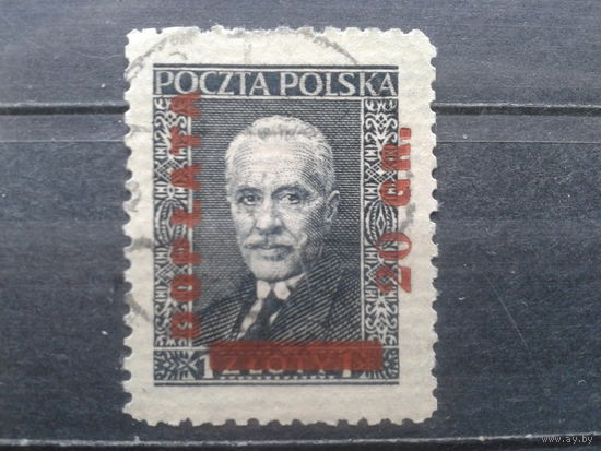 Польша, 1934. Доплатная марка, президент Мосцицкий, надпечатка