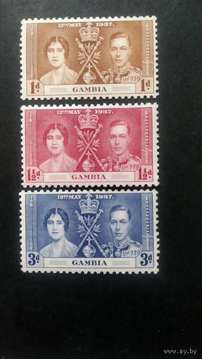 Великобритания\101в\ Гамбия. 1937 SG147 - 149 серия омнибус коронация