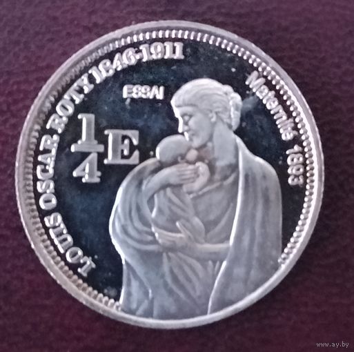 Каморские острова. Французская Майотта 1.4 евро 2004 - Мадона с младенцем. Серебро. Редкость! 2000 штук.