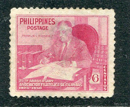 Филиппины. 25 лет филиппинского общества филателистов. Президент США Франклин Рузвельт
