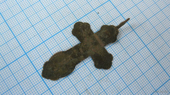 Крестик старинный, нательный. Бронза, литье.