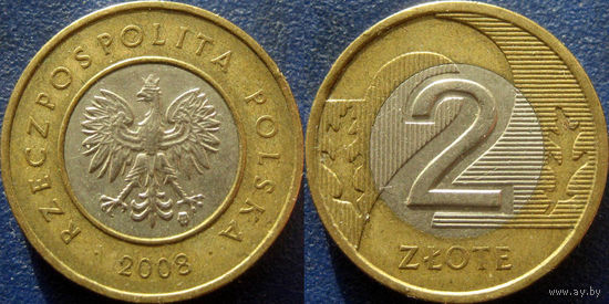 Польша. 2 злотых 2008 года.