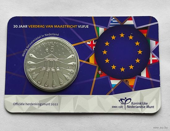 30 лет договору о создании Евросоюза, NL, UNC-качество в coincard.