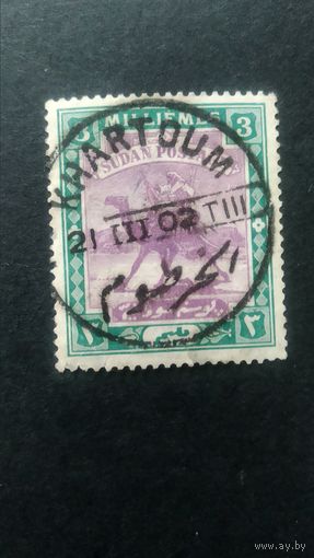 Судан  1898 Почтальон на верблюде. Хороший штемпель  \241фк\
